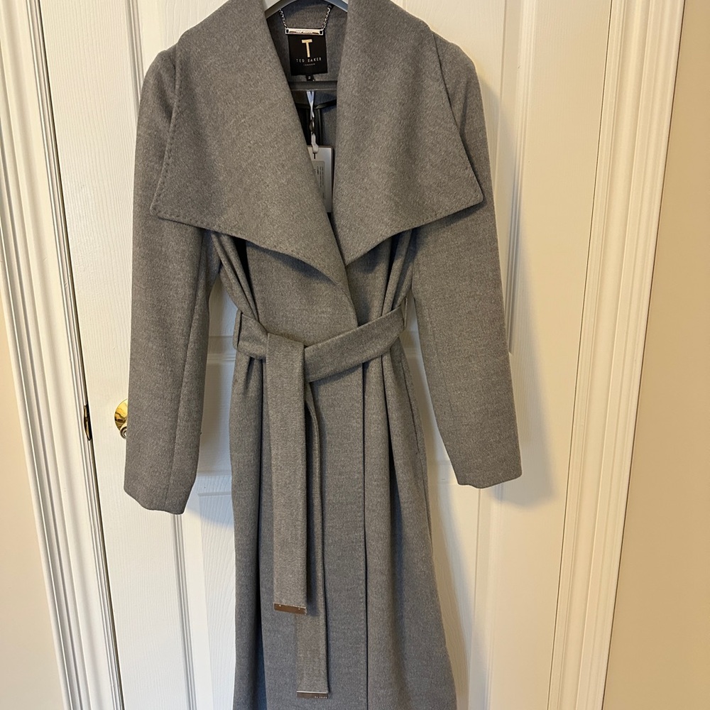 Ted Baker Gray Belted Coat